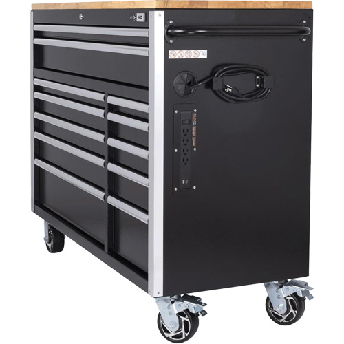 HDRC5212 Armoire mobile de s&eacute;rie HD, 12 tiroirs, 51-1/4" la x 21" p x 40-3/10" h, Noir NTL Industrial