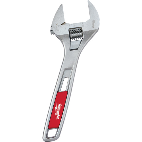 Wide Jaw Adjustable Wrench, 8" L, Chrome NTL Industrial