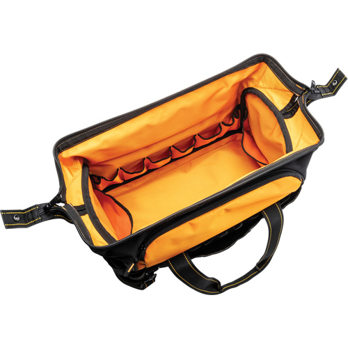 Professional 20" Tool Bag, Nylon, 33 Pockets, Black/Orange NTL Industrial