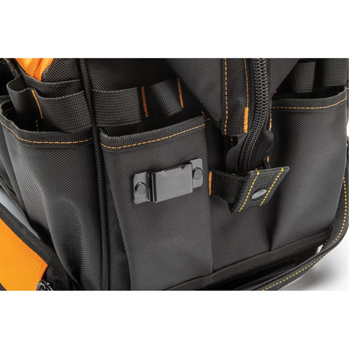 Professional 20" Tool Bag, Nylon, 33 Pockets, Black/Orange NTL Industrial