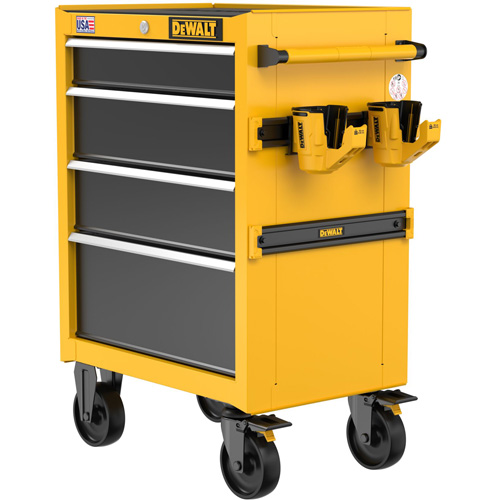Coffre &agrave; outil roulant robuste, 4 tiroirs, 26" la x Jaune NTL Industrial