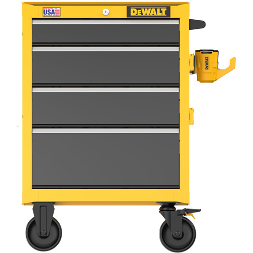 Coffre &agrave; outil roulant robuste, 4 tiroirs, 26" la x Jaune NTL Industrial