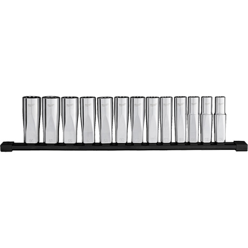 Jeu de douilles &agrave; puits profondes m&eacute;triques &agrave; 12 pans, 13 Mcx, Prise de 1/2", Profond NTL Industrial