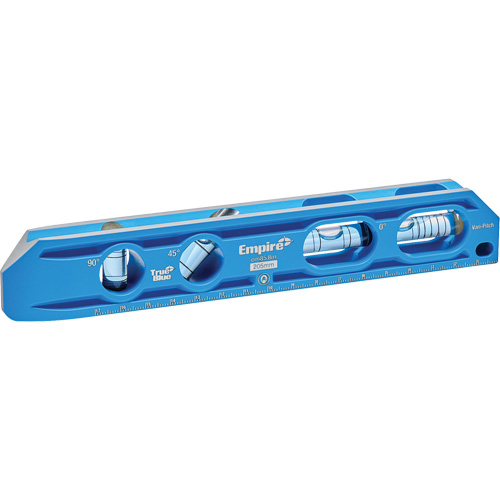 TRUE BLUE&reg; Die Cast Torpedo Level, 8" L, Aluminum, 4 Vials, Magnetic NTL Industrial