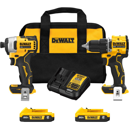 Ensemble de tournevis &agrave; chocs & tournevis/perceuse compact et sans balai ATOMIC, Lithium-ion, 20 V NTL Industrial