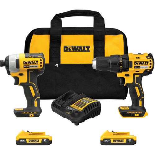 Drill & Impact Driver Combo Kit, Lithium-Ion, 20 V NTL Industrial