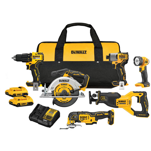 Ensemble de six outils &agrave; moteur sans balai V20, Lithium-ion, 20 V NTL Industrial