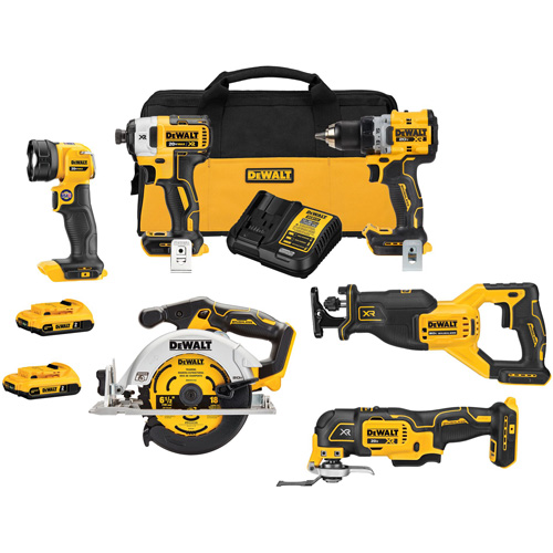 Ensemble six outils sans fil &agrave; moteur sans balai XR , Lithium-ion, 20 V NTL Industrial