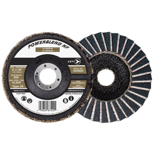 POWERBLEND NF Flap Disc, 5" x 7/8", Type 29, Z60 Grit, Zirconia Alumina NTL Industrial