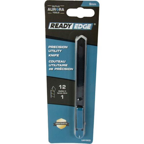 Couteau d'usage g&eacute;n&eacute;ral de 9 mm , Acier inoxydable, Prise en Plastique NTL Industrial