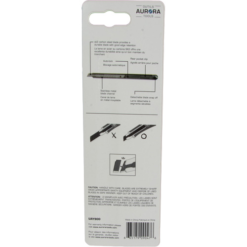 Couteau d'usage g&eacute;n&eacute;ral de 9 mm , Acier inoxydable, Prise en Plastique NTL Industrial