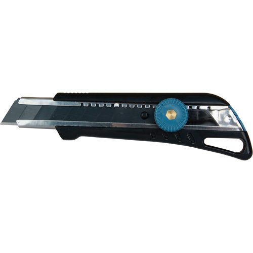 Couteau professionnel de 18 mm avec verrouillage &agrave; cliquet, Acier inoxydable, Robuste, Prise en Plastique NTL Industrial