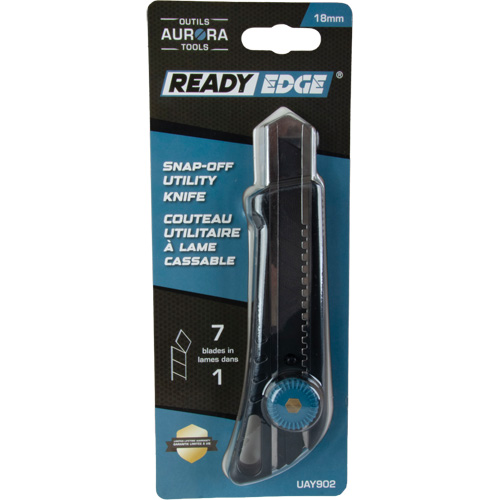 Couteau professionnel de 18 mm avec verrouillage &agrave; cliquet, Acier inoxydable, Robuste, Prise en Plastique NTL Industrial