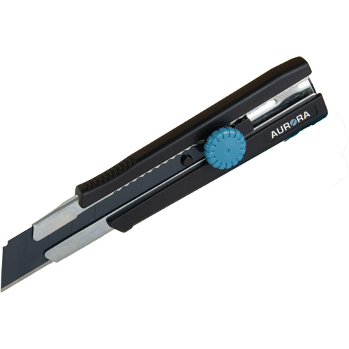 Couteau r&eacute;tractable de 25 mm, Acier inoxydable, Robuste, Prise en Caoutchouc NTL Industrial