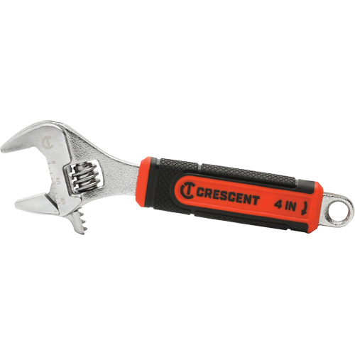 Adjustable Wrench with Quick-Fit Jaw, 4" L, 9/16"/14 mm Max Width, Chrome NTL Industrial