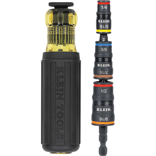 Jeu de douilles &agrave; chocs r&eacute;versibles 7 en 1 avec poign&eacute;e, Prise 1/2"/5/16"/1/4"/7/16"/9/16"/3/8', 7 mr NTL Industrial