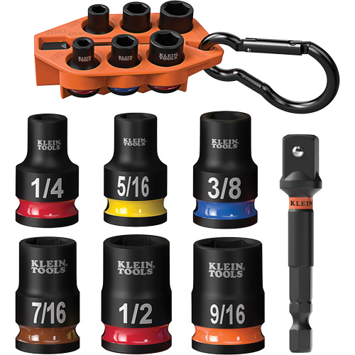 Grab-And-Go Impact Socket Set, SAE, 7 Pcs, Impact, 3/8" Drive Size NTL Industrial