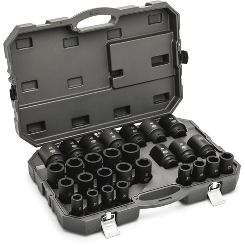 6 Point Metric Socket Set, 28 Pcs, Impact, 3/4" Drive Size, Deep NTL Industrial