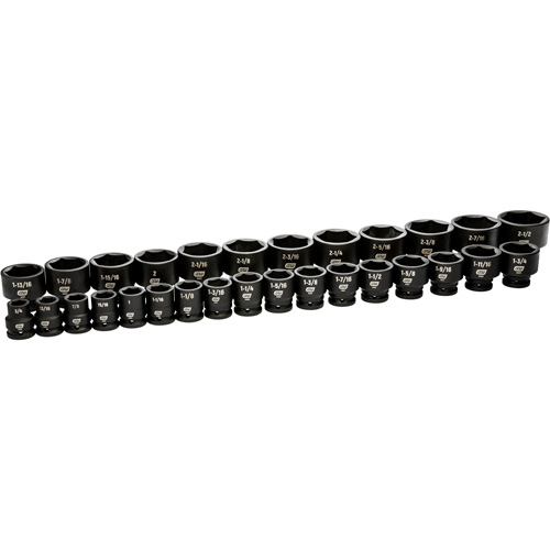 6 Point SAE Socket Set, 29 Pcs, Impact, 3/4" Drive Size NTL Industrial