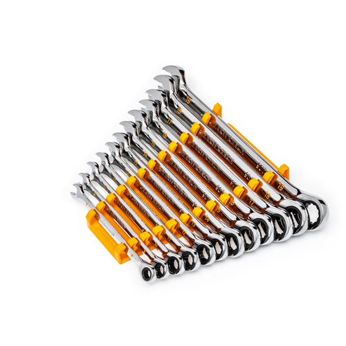 90-Tooth 12 Point Wrench Set, Ratcheting Combination, 12 Pieces, Metric NTL Industrial