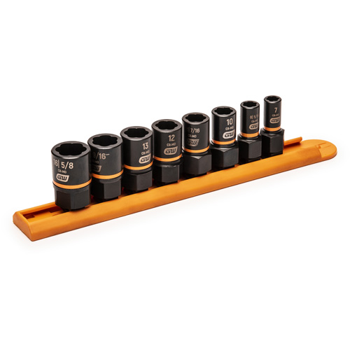 Bolt Biter Extraction Socket Set, 8 Pcs, Impact, 1/4"/3/8" Drive Size NTL Industrial