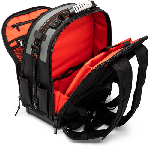 Sac &agrave; dos pour ouvrier, 18" lo x 10" la, Noir/Gris/Orange, Polyester NTL Industrial