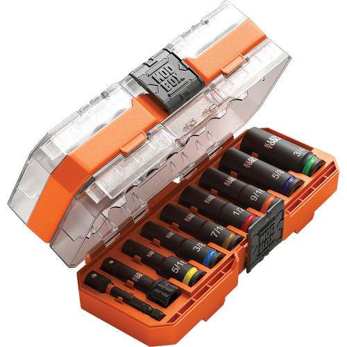 KNECT Drive Socket Set, 9 Pcs, Impact, 3/8" Drive Size, Deep NTL Industrial