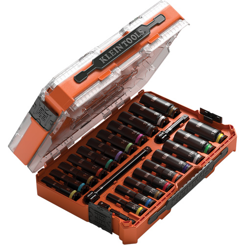KNECT Drive Socket Set, 23 Pcs, Impact, 3/8" Drive Size, Deep NTL Industrial