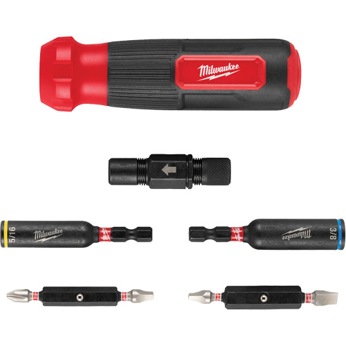 Tournevis multi-usage 8-en-1 avec embouts et tourne-&eacute;crous &agrave; chocs SHOCKWAVE, 8-1/3" lo, Prise Coussin&eacute;e NTL Industrial