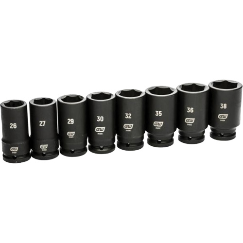 Jeu de douilles SAE &agrave; 6 pans, 8 Mcx, Chocs, Prise de 3/4", Profond NTL Industrial