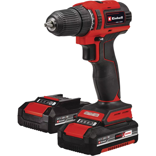 Cordless Drill/Driver Kit, Lithium-Ion, 18 V, 3/8" Chuck, 354 in-lbs Torque NTL Industrial