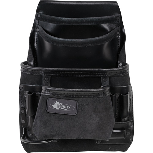 Phantom Collection Heavy-Duty Nail & Tool Bag, Leather, 10 Pockets, Black NTL Industrial