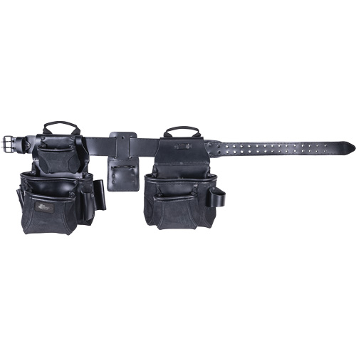 Phantom Collection 4-Piece Heavy-Duty Combo Apron, Leather, Black NTL Industrial