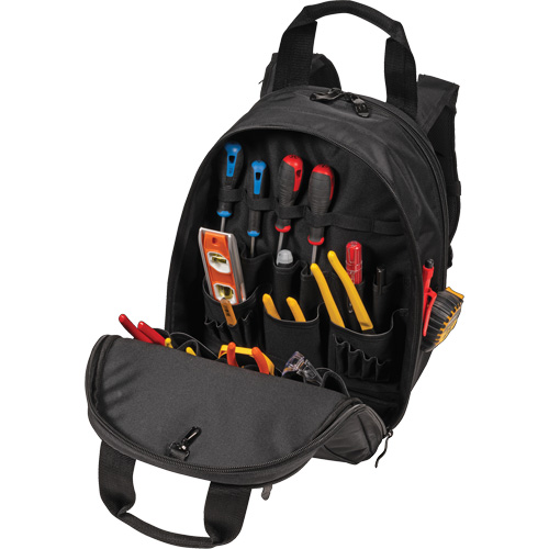 Phantom Collection 36-Pocket Tool Backpack, 11" L x 14-1/2" W, Black, Ballistic/Polyester NTL Industrial