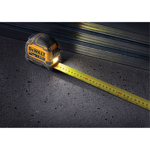 TOUGHSERIES Lighted Tape Measure, 26'/8 m, Imperial & Metric Graduations NTL Industrial
