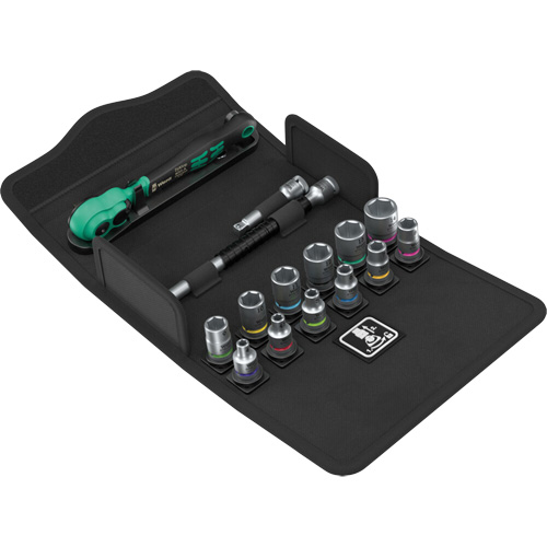 Jeu de cl&eacute; &agrave; cliquet SA 13 Zyklop Comfort avec levier dinversion, 15 Mcx, Prise de 1/4" NTL Industrial