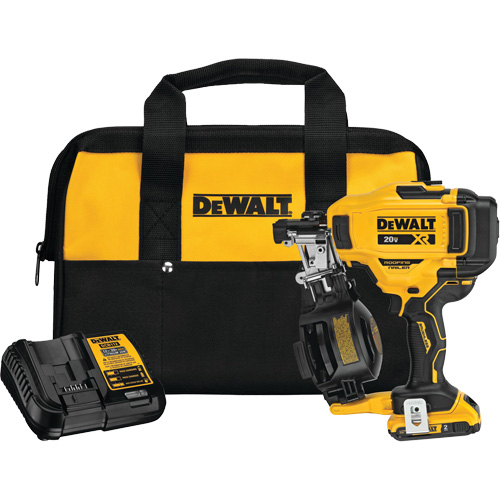 15° Cordless Coil Roofing Nailer Kit, 20 V, Lithium-Ion NTL Industrial