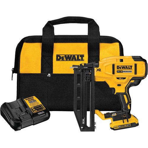 XR&reg; 16 GA Cordless Straight Finish Nailer Kit, 20 V, Lithium-Ion NTL Industrial