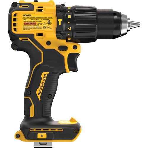 Brushless Cordless Hammer Drill (Tool Only), 1/2" Chuck, 20 V NTL Industrial
