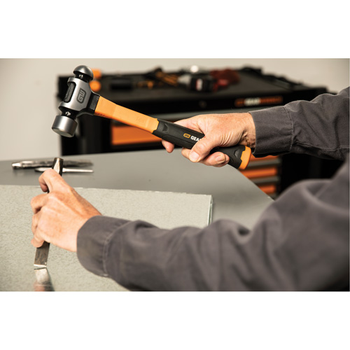 Ball Pein Hammer, 32 oz. Head Weight, Plain/Polished Face, Fibreglass Handle NTL Industrial