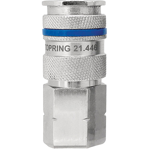 Raccord industriel rapide QUIKSILVER, Laiton nickel&eacute;, 1/4", NPT femelle, 435 PSI NTL Industrial
