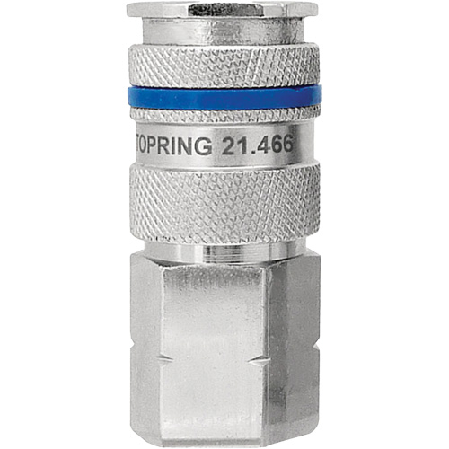 Raccord industriel rapide QUIKSILVER, Laiton nickel&eacute;, 3/8", NPT femelle, 435 PSI NTL Industrial