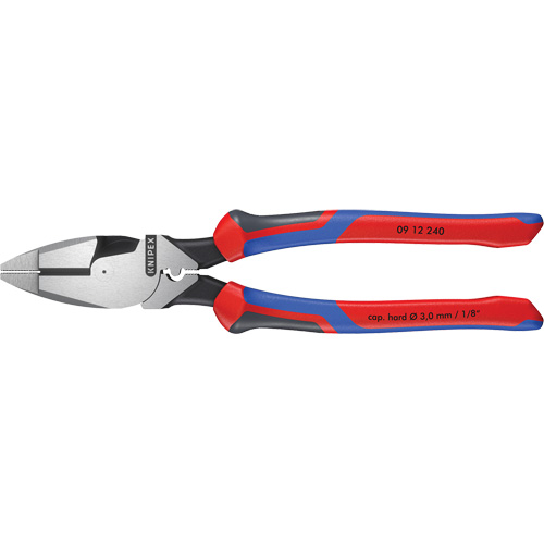 Pince pour monteurs de lignes &agrave; levier d&eacute;multipli&eacute;, type Nouvelle-Angleterre avec tire-fil, sertisseur et poign&eacute;e KNIPEXTEND NTL Industrial