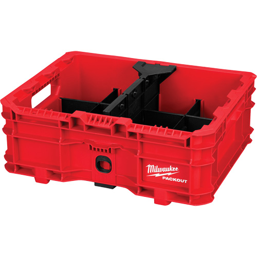 Bac &agrave; profil bas PACKOUT, 15" x 18-5/8" x 6-5/8", Noir/Rouge NTL Industrial