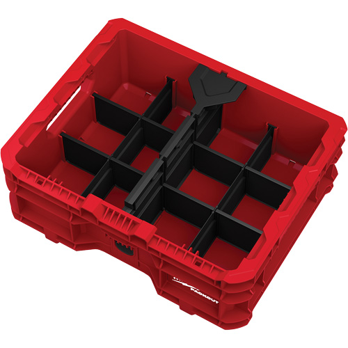 Bac &agrave; profil bas PACKOUT, 15" x 18-5/8" x 6-5/8", Noir/Rouge NTL Industrial