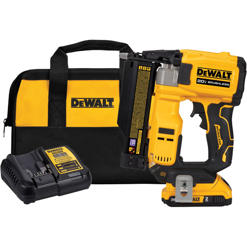 ATOMIC COMPACT SERIES Brushless Cordless 23 Ga. Pin Nailer Kit, 20 V, Lithium-Ion NTL Industrial
