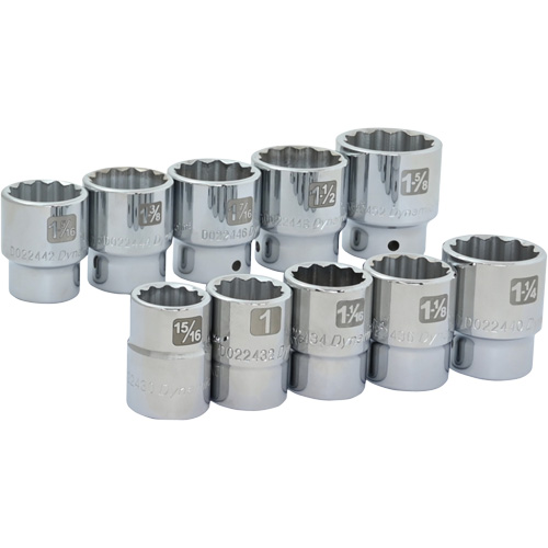 12-Point SAE Socket Set, 10 Pcs, 3/4" Drive Size NTL Industrial