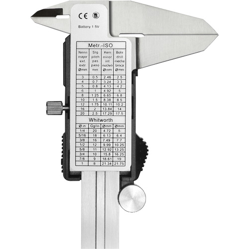 Digital Caliper, 0.0005" (0.01 mm) Resolution, 0" - 6" (0 mm - 150 mm) Range NTL Industrial