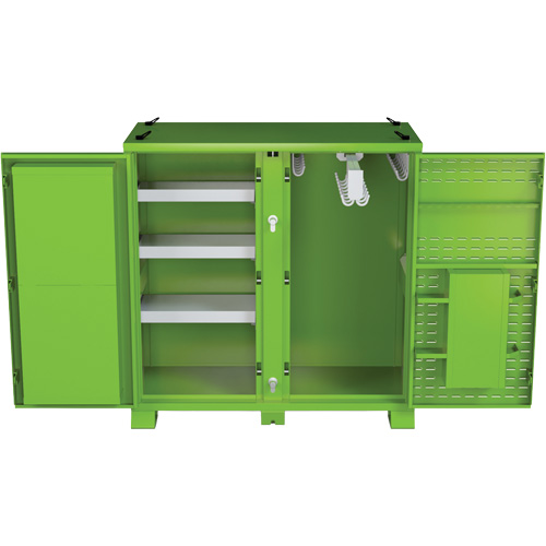 Armoire ventil&eacute;e pour le rangement d'&eacute;PI sur place, Acier, Vert lime haute visibilit&eacute; NTL Industrial