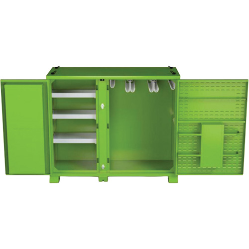 Armoire de rangement d'&eacute;PI sur place, Acier, Vert lime haute visibilit&eacute; NTL Industrial